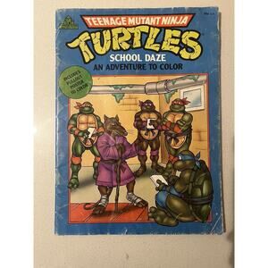teenage mutant ninja turtles School Daze An Adventure To Color 1990 Hardly Used